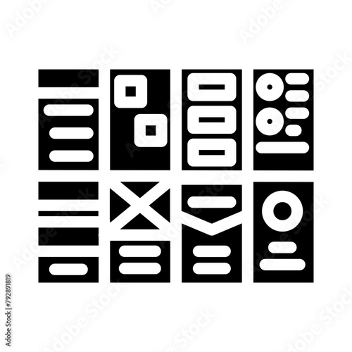 crazy 8s ux ui design glyph icon vector. crazy 8s ux ui design sign. isolated symbol illustration
