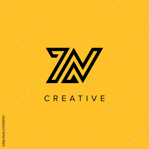 Alphabet Letters ZN NZ Creative Luxury Logo Initial Based Monogram Icon Vector Elements.