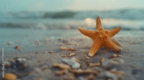 Shoreline Symphony: A Starfish's Serenade © Luka