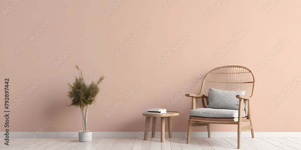 isolated on soft background with copy space chair concept, illustration