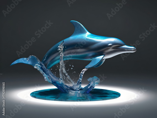 3d rendering of dolphin sculpture Ai background (ID: 792898065)