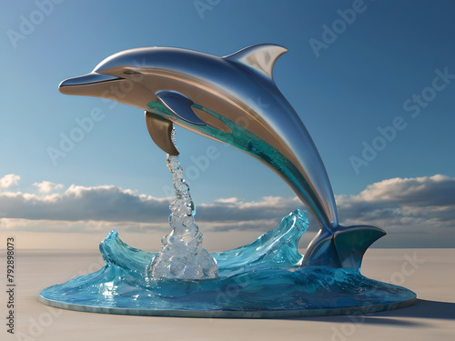 3d rendering of dolphin sculpture (ID: 792898073)