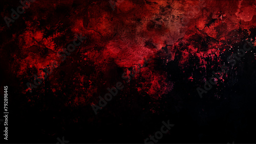 Dark red horror scary background. Old wall texture cement black red background. red background with black grunge background texture in modern art grunge design. photo