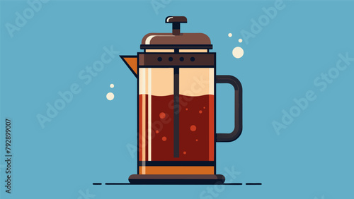 A picture of a French press steeping coffee overnight for a cold brew variation..