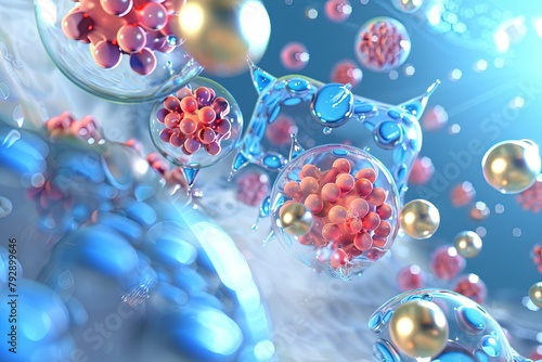 Nanotechnology Nanomedical NanoSkin Penetration Dermatological Vitamin Delivery 3D Textures photo