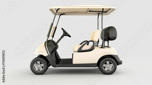 Visualize the convenience of golf mobility with an isolated golf cart showcased on a clean white canvas.