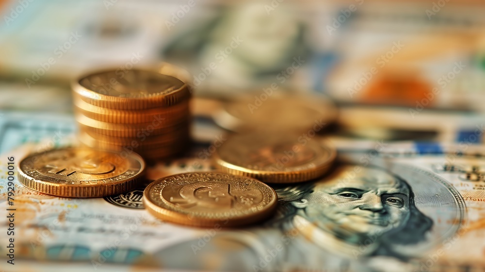 Dollars and coins Dollars and coins