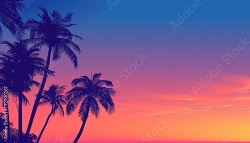 "Sunset Palms: Retrofuturistic Tropical Vibes" © FU