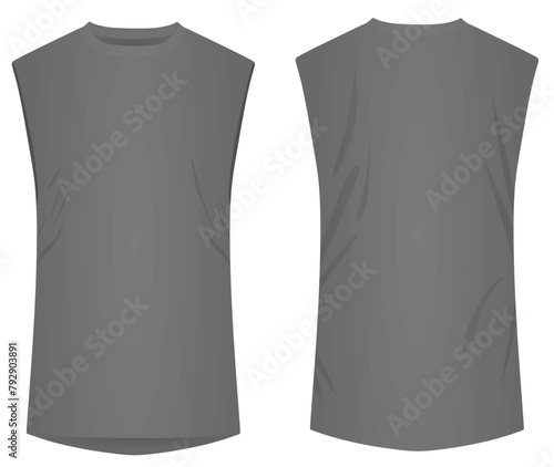 Grey  sleeveless jersey. vector illustration