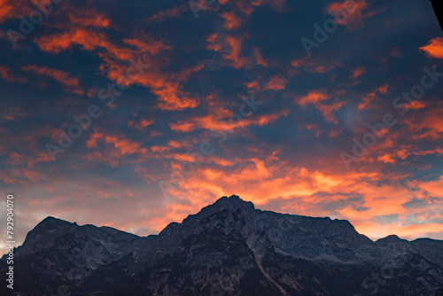 Post-Sunset Glow over Werfen Mountains, Austria photo