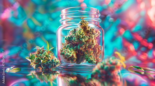 Cannabis in a jar photo