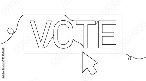 vote one line. Vector illustration.