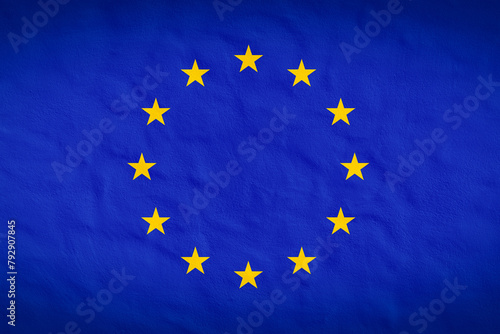 European elections 2024 concept illustration - Flag of europe background banner