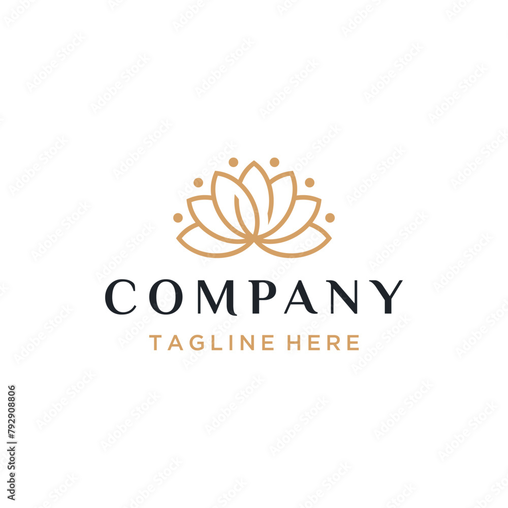 Golden Initial Letter S with Beauty Mandala Flowers For Wellness Spa Cosmetic Logo Design