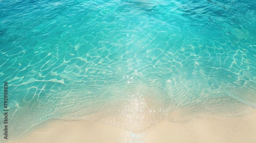 Crystal Clear Tropical Water Shimmering on Sandy Beach