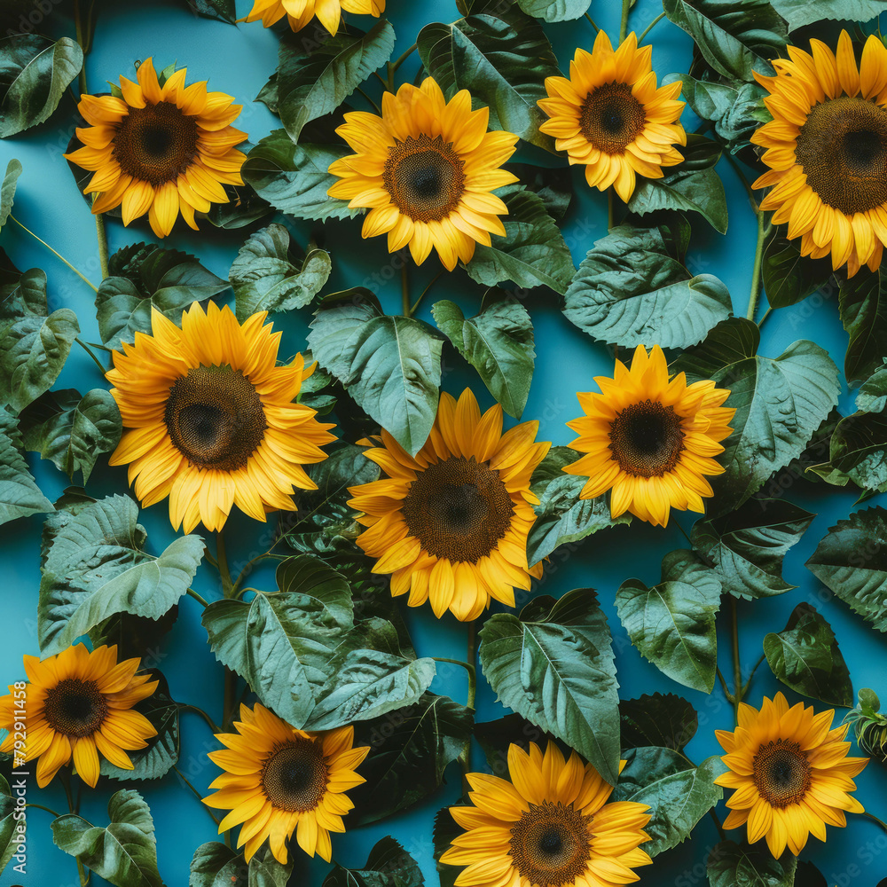 Explore the harmony of nature's palette with this stunning sunflower, digitally enhanced through AI generative technology to accentuate its radiant beauty and timeless charm.