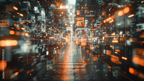 Experience the future of technology in this captivating image of a futuristic retail warehouse, where AI generative processes redefine efficiency and innovation.