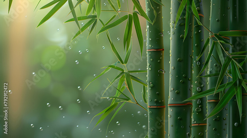Bamboo with glass texture