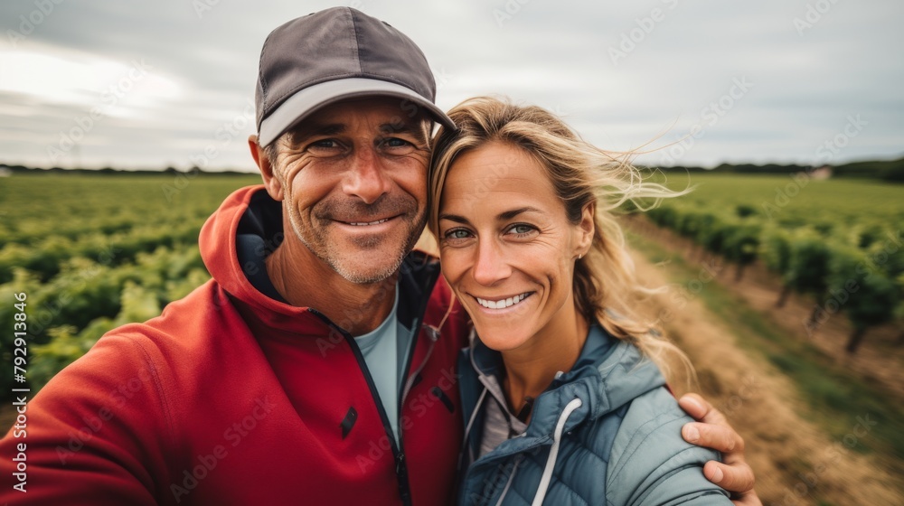 A Couple Enjoying a Wine Tasting Tour in a Vineyard