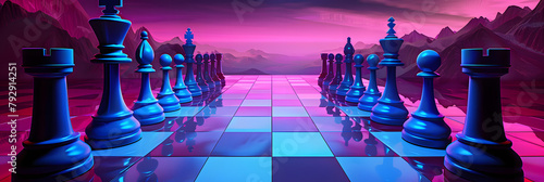chessboard in the middle of the picture photo