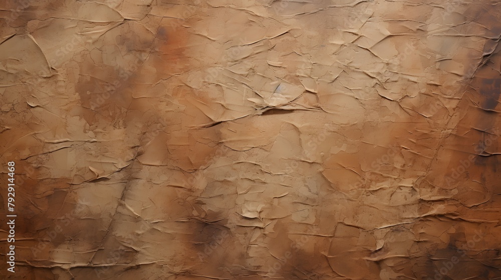 texture papier peint déchiré brun, marron, craquelé et froissé, généré par IA - obrazy, fototapety, plakaty 