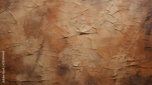 texture papier peint déchiré brun, marron, craquelé et froissé, généré par IA photo