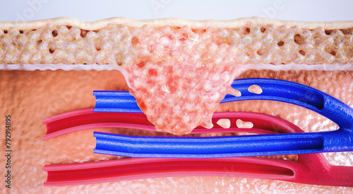 3D Rendering of Advanced Breast Cancer Stage