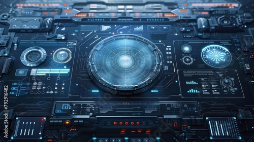 Interface of a spaceship with digital technology