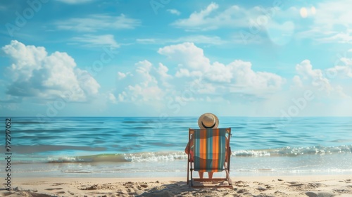 A Solitary Chair by the Sea