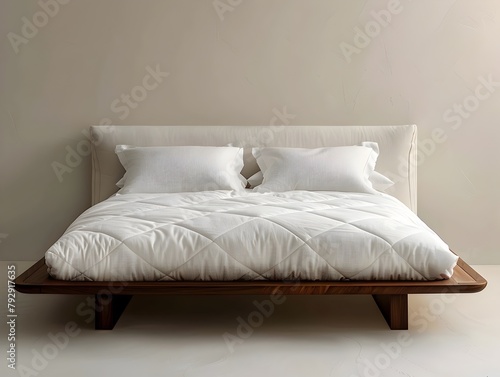 Minimalist Style Neatly Making the Plush Quilted Bed Each Morning for a Tranquil Start to the Day
