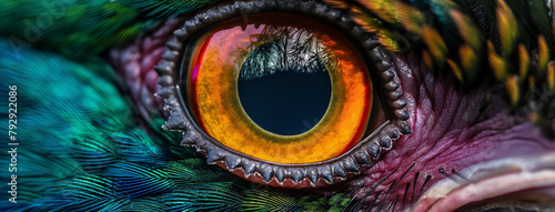 Olho de um pássaro colorido - Papel de parede photo