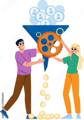 traffic conversion rate optimization cro vector. increase sales, leads analysis, user experience traffic conversion rate optimization cro character. people flat cartoon illustration