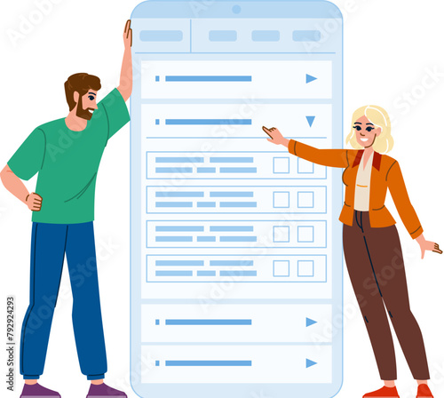 search faq schema vector. structured website, markup question, answer format search faq schema character. people flat cartoon illustration