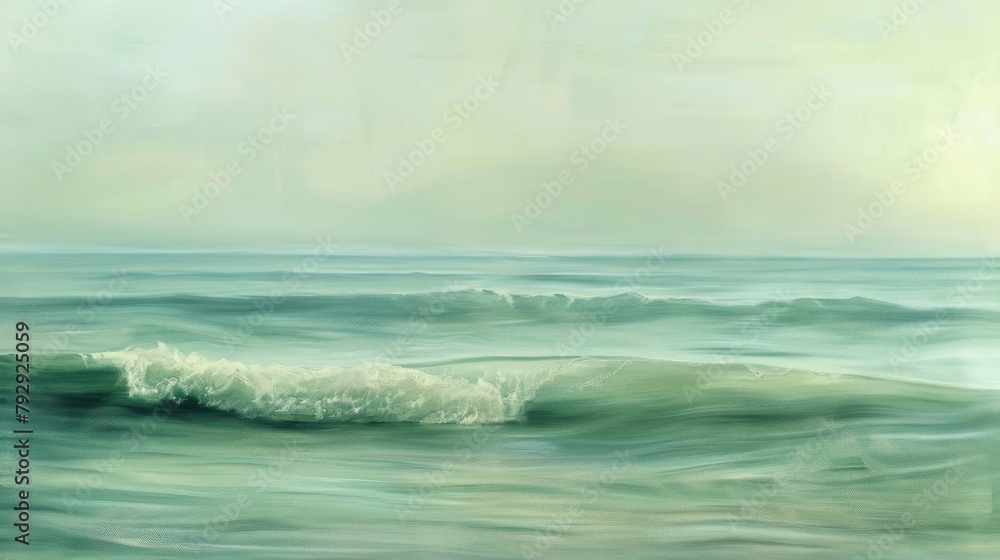 Serene Seascape with Gentle Waves and Soft Hues