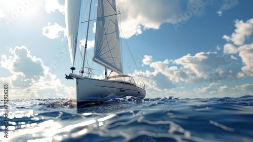modern Beneteau sailing yacht under sail photo