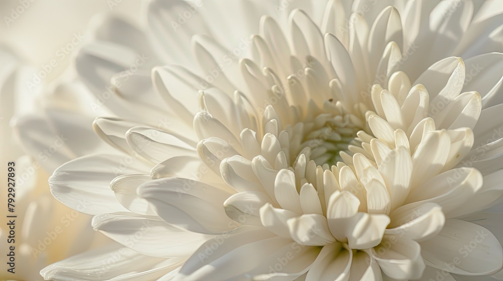 Obraz premium Delicate textures and a close up focus capture the essence of love and tenderness in a white chrysanthemum