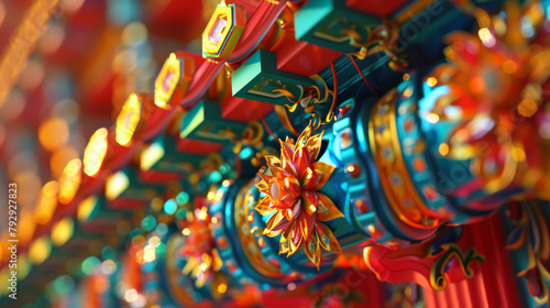 Decorative Ornate Carousel Lanterns in Vivid Colors