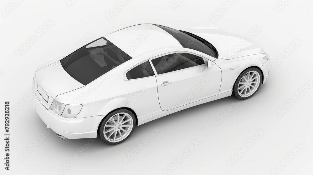 White car, three-dimensional image