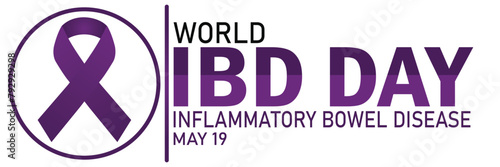World IBD Day Inflammatory Bowel Disease. May 19. Suitable for greeting card, poster and banner. Vector illustration.
