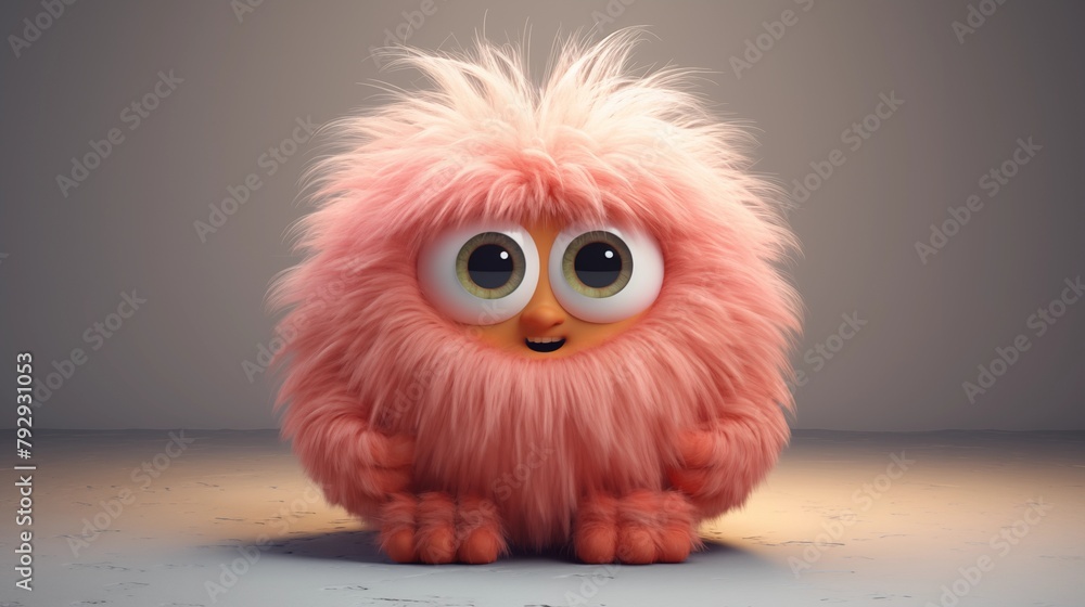 Fototapeta premium Cute fluffy monster.
