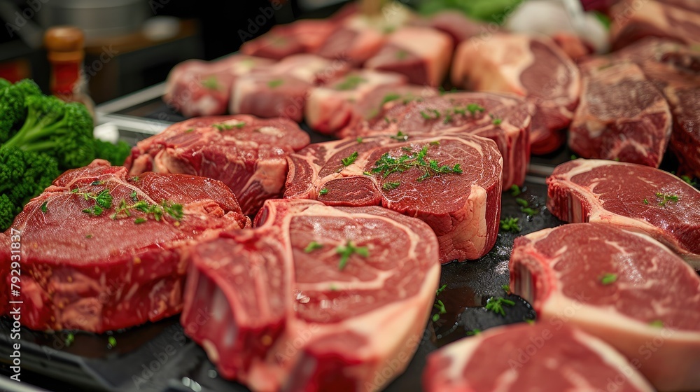 Gourmet Butchery: Fresh Steaks and Cuts in Grocery Store