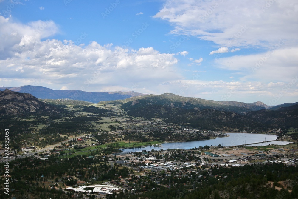 View of Rocky Mountains in Estes Park, Colorado