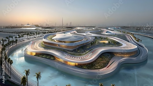 Yas Marina Circuit Map in Abu Dhabi Shows Track Layout. Concept Travel, Yas Marina Circuit, Abu Dhabi, Map, Track Layout photo