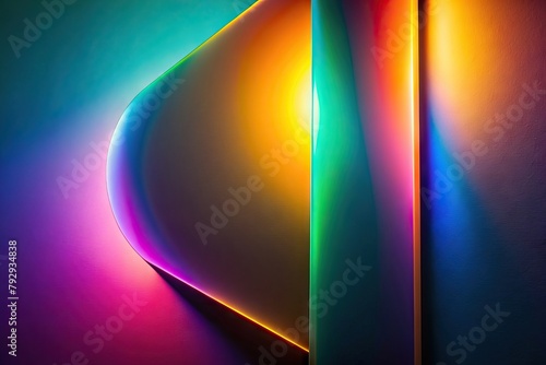 Abstract illustration wallpaper with neon lights and colors. Generative AI