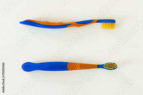 Children's toothbrush on a white background.