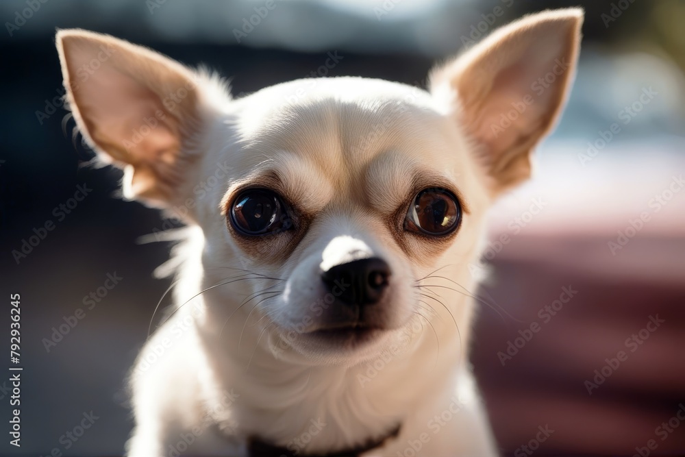 'clin chihuahua d oeil dog puppy winking eye humor seated baby animal mini small midget race pretty beauty young studio background white brown adorable pet hair'