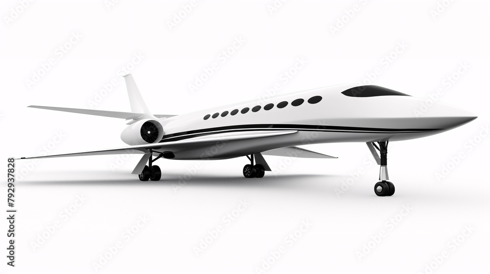 new, modern, futuristic, supersonic airplane, for public transportation, isolated on a clear white background new, modern, futuristic, supersonic airplane, for public transportation, isolated on a clear white background