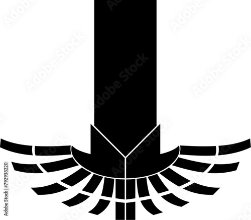 Vektor Silhouette - Design Element gefächert - Flügel 