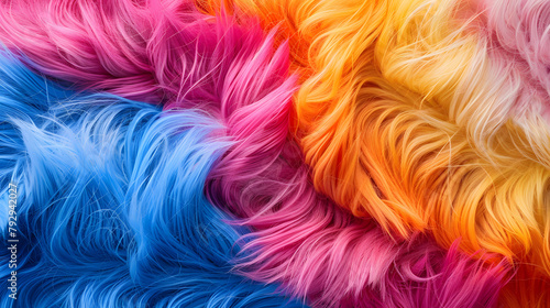 Abstract wave of colorful wool or fur background