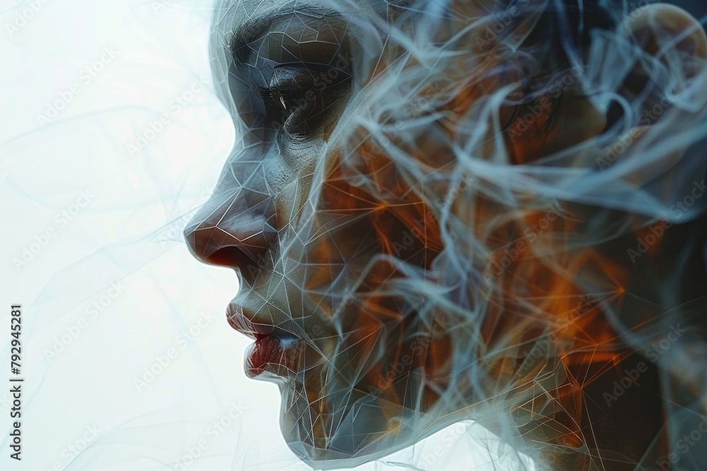 A digital art piece where viewers’ facial movements are tracked and translated into an evolving ge A digital art piece where viewers’ facial movements are tracked and translated into an evolving ge